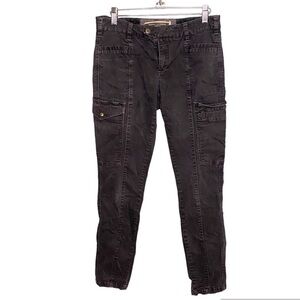 Anthropologie Daughters of the Liberation Black Cargo Ankle Zipper Pants Size 27